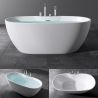 Badewanne EGO 605, freistehend, 170 cm, integrierte Armatur mit verchromtem Finish, thermoaktives Sanitäracryl, Weiß