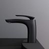 Waschbeckenarmatur EGO-Brandi Black Low, Waschbeckenmontage, Mattschwarz, mit Perlator, außergewöhnliches Design