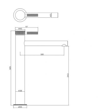 Waschbeckenarmatur EGO-Tiona Black High, Aufsatzmontage, Mattschwarz, mit Perlator, außergewöhnliches Design Waschbeckenarmatur EGO-Tiona Black High, Aufsatzmontage, Mattschwarz, mit Perlator, außergewöhnliches Design