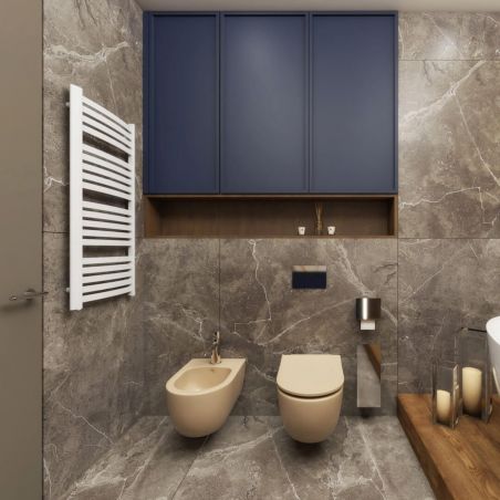Bidet EGO Michael, 49x36 cm, Jasmin Matt, Power Colour, halb-matt, Wandmontage, mit Überlauf