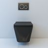 EGO Alfonso Rimless Toilettenschüssel, Mattschwarz, Power Color, hängende Montage, Duroplast Slim Soft-Close-Deckel inklusive