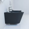 Bidet EGO Galo, Mattschwarz, 48x37cm, Wandmontage, mit Überlauf