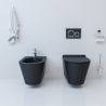 Bidet EGO Galo, Mattschwarz, 48x37cm, Wandmontage, mit Überlauf