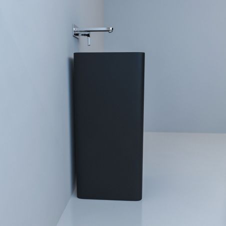 Standwaschbecken EGO Bufon, Mattschwarz, Power Colour, 40x40x85 cm, Bodenmontage, Sanitärkeramik