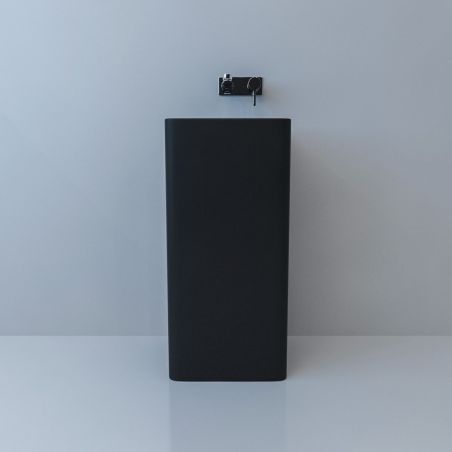 Standwaschbecken EGO Bufon, Mattschwarz, Power Colour, 40x40x85 cm, Bodenmontage, Sanitärkeramik