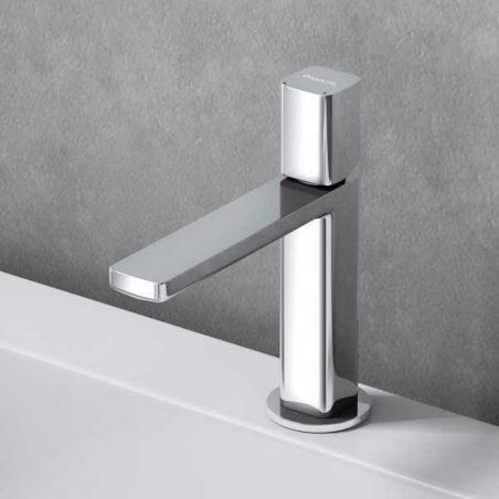 Waschbeckenarmatur Alano, Waschbeckenmontage, Chrom, mit Neoperl-Perlator, außergewöhnliches Design