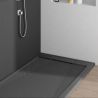 Duschwanne, Mineralkomposit, Maße 70-90 x 80-160, Höhe 2,5 cm, verdeckter Ablauf, zuschneidbar, Anthrazit, Antonio