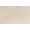 Duschwanne, Mineralkomposit, 100,120 x 80 cm, Höhe 2,5 cm, verdeckter Ablauf, zuschneidbar, Creme, Santiago
