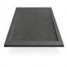 Duschwanne, Mineralkomposit, Maße 70-90 x 80-160, Höhe 2,5 cm, verdeckter Ablauf, zuschneidbar, Anthrazit, Antonio