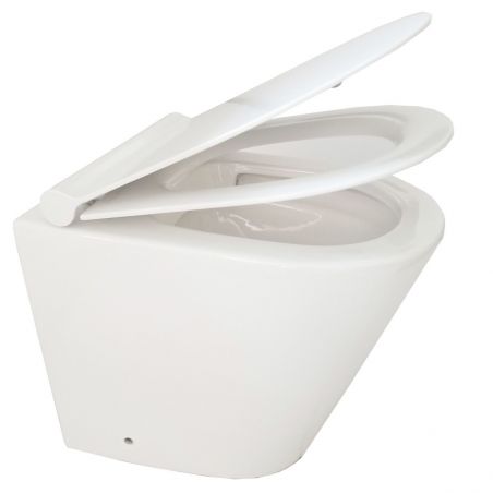Toilettenschüssel EGO Galo, Rimless, Weiß, 56x36 cm Bodenmontage, Duroplast Slim Soft-Close Abdeckung inklusive
