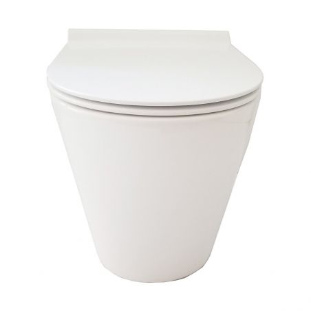 Toilettenschüssel EGO Galo, Rimless, Weiß, 56x36 cm Bodenmontage, Duroplast Slim Soft-Close Abdeckung inklusive