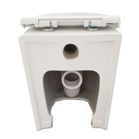 Toilettenschüssel EGO Galo, Rimless, Weiß, 56x36 cm Bodenmontage, Duroplast Slim Soft-Close Abdeckung inklusive