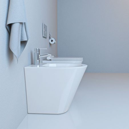 Bidet EGO Galo, Weiß, 55x36 cm, Bodenmontage, mit Überlauf