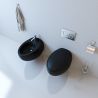 Bidet EGO Angelo, Mattschwarz, 58x39 cm, Wandmontage, mit Überlauf