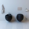 Bidet EGO Angelo, Mattschwarz, 58x39 cm, Wandmontage, mit Überlauf