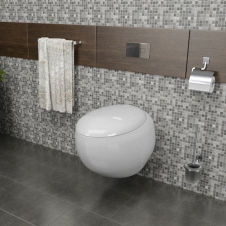 EGO Angelo WC-Becken, Weiß, 60x43 cm, hängende Montage, Duroplast Slim Soft-Close-Deckel im Lieferumfang enthalten