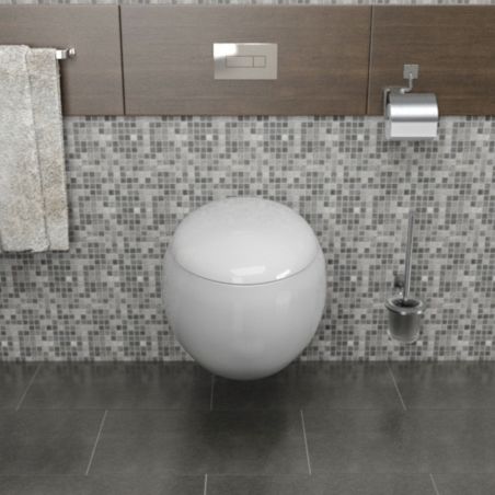 EGO Angelo WC-Becken, Weiß, 60x43 cm, hängende Montage, Duroplast Slim Soft-Close-Deckel im Lieferumfang enthalten