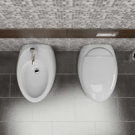 Bidet EGO Angelo, Weiß, 57x40 cm, Wandmontage, mit Überlauf