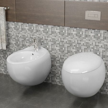 Bidet EGO Angelo, Weiß, 58x39 cm, Wandmontage, mit Überlauf