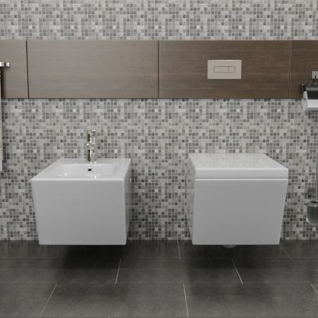 Bidet EGO Antonio, Weiß, 55x35 cm, Wandmontage, mit Überlauf