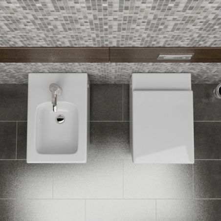 Bidet EGO Antonio, Weiß, 55x35 cm, Wandmontage, mit Überlauf