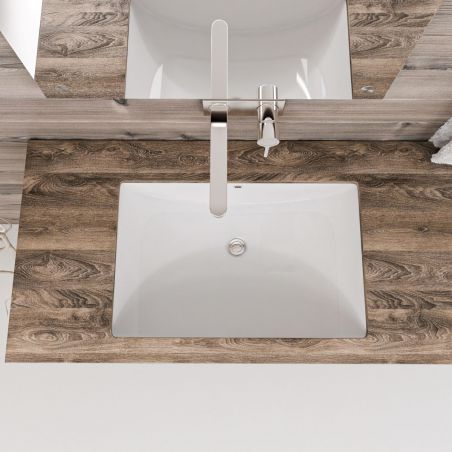 Waschbecken Romeo, Weiß, 53x37 cm, Einbaumontage, Sanitärkeramik
