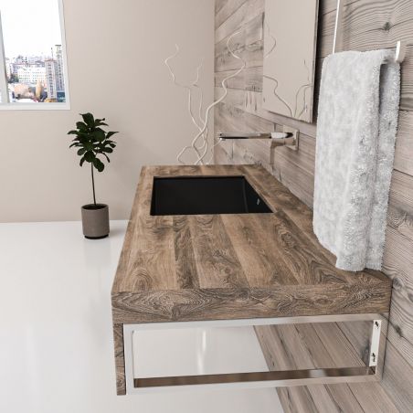Waschbecken Romeo, Mattschwarz, 53x37 cm, Einbaumontage, Sanitärkeramik