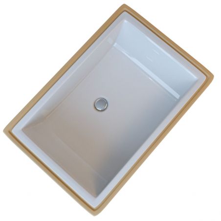 Waschbecken Roberto, Weiß, 59x39 cm, Einbaumontage, Sanitärkeramik