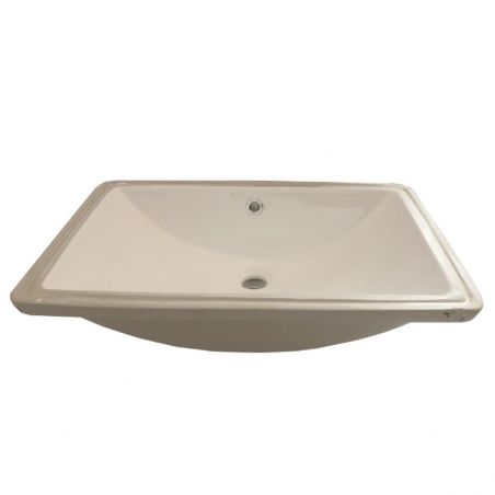 Waschbecken Romeo, Weiß, 53x37 cm, Einbaumontage, Sanitärkeramik