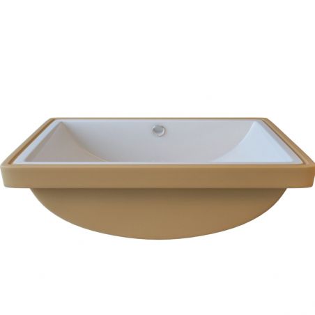 Waschbecken Romeo, Weiß, 53x37 cm, Einbaumontage, Sanitärkeramik