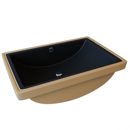 Waschbecken Romeo, Mattschwarz, 53x37 cm, Einbaumontage, Sanitärkeramik