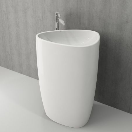 Standwaschbecken Britney, Bodenmontage, 58x43x86 cm, keramischer Deckel, glänzend Weiß, Royalty Line by Ego Standwaschbecken Britney, Bodenmontage, 58x43x86 cm, keramischer Deckel, glänzend Weiß, Royalty Line by Ego