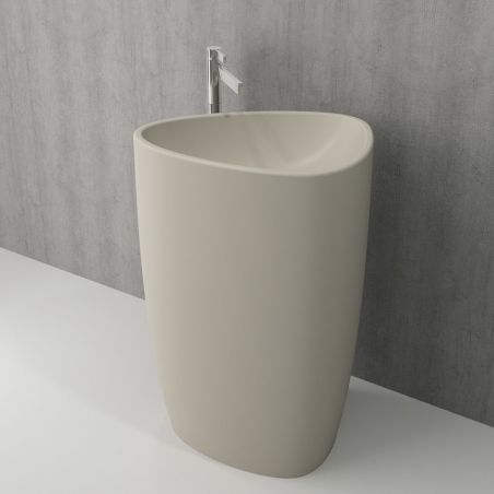 Standwaschbecken Britney, Bodenmontage, 58x43x86 cm, keramischer Deckel, mattes Jasmin, Royalty Line by Ego