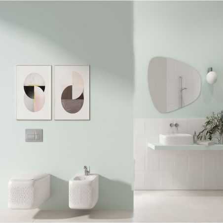 Waschbecken Madona, Aufsatzmontage, 56x44 cm, keramischer Deckel, glänzend Weiß, Royalty Line by Ego