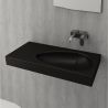 Waschbecken Britney, Aufsatz- oder Wandmontage, 90x45 cm, keramischer Deckel, Mattschwarz, Royalty Line by Ego Waschbecken Britney, Aufsatz- oder Wandmontage, 90x45 cm, keramischer Deckel, Mattschwarz, Royalty Line by Ego