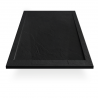 Duschwanne, Mineralkomposit, Maße 100-160x70-90 cm, Höhe 2,5 cm, verdeckter Ablauf, zuschneidbar, Schwarz, Antonio