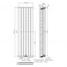 Vertikaler Heizkörper EGO – Kalifa, Heizkörper aus Stahl, Weiß oder Anthrazit, wählbare Größen