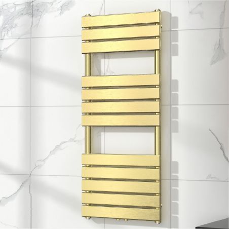 EGO Heizkörper – Nadir, Gebürstetes Gold, Handtuchheizkörper aus Stahl, 120 oder 140 x 50 cm EGO Heizkörper – Nadir, Gebürstetes Gold, Handtuchheizkörper aus Stahl, 120 oder 140 x 50 cm