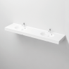 Doppelwaschbecken Olivia, Mineralkomposit, Aufsatz- oder Wandmontage, 200x51 cm Doppelwaschbecken Olivia, Mineralkomposit, Aufsatz- oder Wandmontage, 200x51 cm