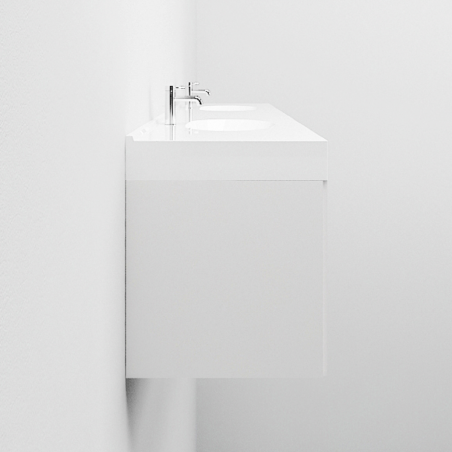 Doppelwaschbecken Olivia, Mineralkomposit, Aufsatz- oder Wandmontage, 200x51 cm Doppelwaschbecken Olivia, Mineralkomposit, Aufsatz- oder Wandmontage, 200x51 cm