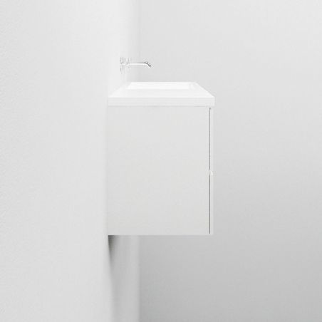 Waschbecken Lino, Mineralkomposit, Halb-Einbaumontage, versteckter Abfluss, 100x47 cm Waschbecken Lino, Mineralkomposit, Halb-Einbaumontage, versteckter Abfluss, 100x47 cm