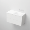 Waschbecken Lino, Mineralkomposit, Halb-Einbaumontage, versteckter Abfluss, 100x47 cm Waschbecken Lino, Mineralkomposit, Halb-Einbaumontage, versteckter Abfluss, 100x47 cm