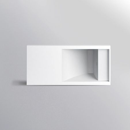 Waschbecken Lino, Mineralkomposit, Halb-Einbaumontage, versteckter Abfluss, 100x47 cm Waschbecken Lino, Mineralkomposit, Halb-Einbaumontage, versteckter Abfluss, 100x47 cm