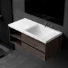 Waschbecken Lino, Mineralkomposit, Halb-Einbaumontage, versteckter Abfluss, 100x47 cm Waschbecken Lino, Mineralkomposit, Halb-Einbaumontage, versteckter Abfluss, 100x47 cm