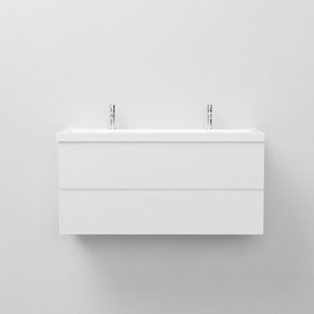Doppelwaschbecken Fabio, Mineralkomposit, Halb-Einbaumontage, 100x36 cm Doppelwaschbecken Fabio, Mineralkomposit, Halb-Einbaumontage, 100x36 cm