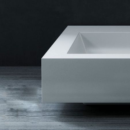 Doppelwaschbecken Eva, Mineralkomposit, Halb-Einbaumontage, 100x51 cm Doppelwaschbecken Eva, Mineralkomposit, Halb-Einbaumontage, 100x51 cm