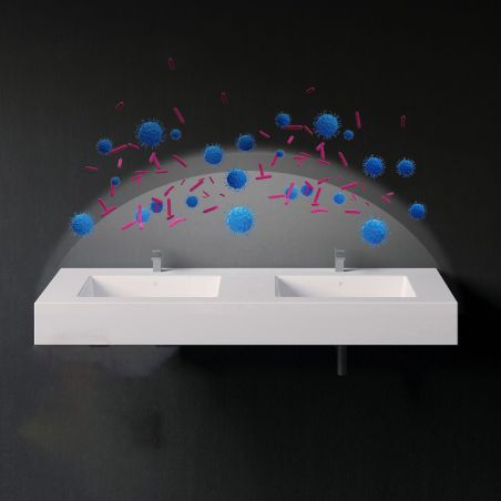 Waschbecken Kira, Mineralkomposit, Halb-Einbaumontage, mit 3 Hahnlöchern, 78x56 cm