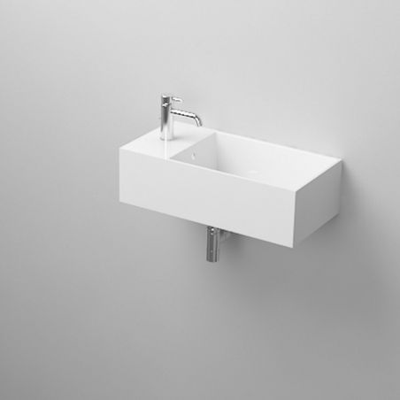 Waschbecken Anabel, Mineralkomposit, Aufsatz- oder Wandmontage, mit Hahnloch auf der linken Seite, 48x24 cm