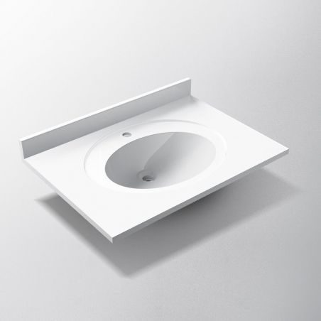 Waschbecken Kira, Mineralkomposit, Halb-Einbaumontage, mit Hahnloch, 78x56 cm Waschbecken Kira, Mineralkomposit, Halb-Einbaumontage, mit Hahnloch, 78x56 cm