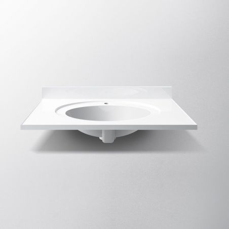 Waschbecken Kira, Mineralkomposit, Halb-Einbaumontage, mit Hahnloch, 78x56 cm Waschbecken Kira, Mineralkomposit, Halb-Einbaumontage, mit Hahnloch, 78x56 cm